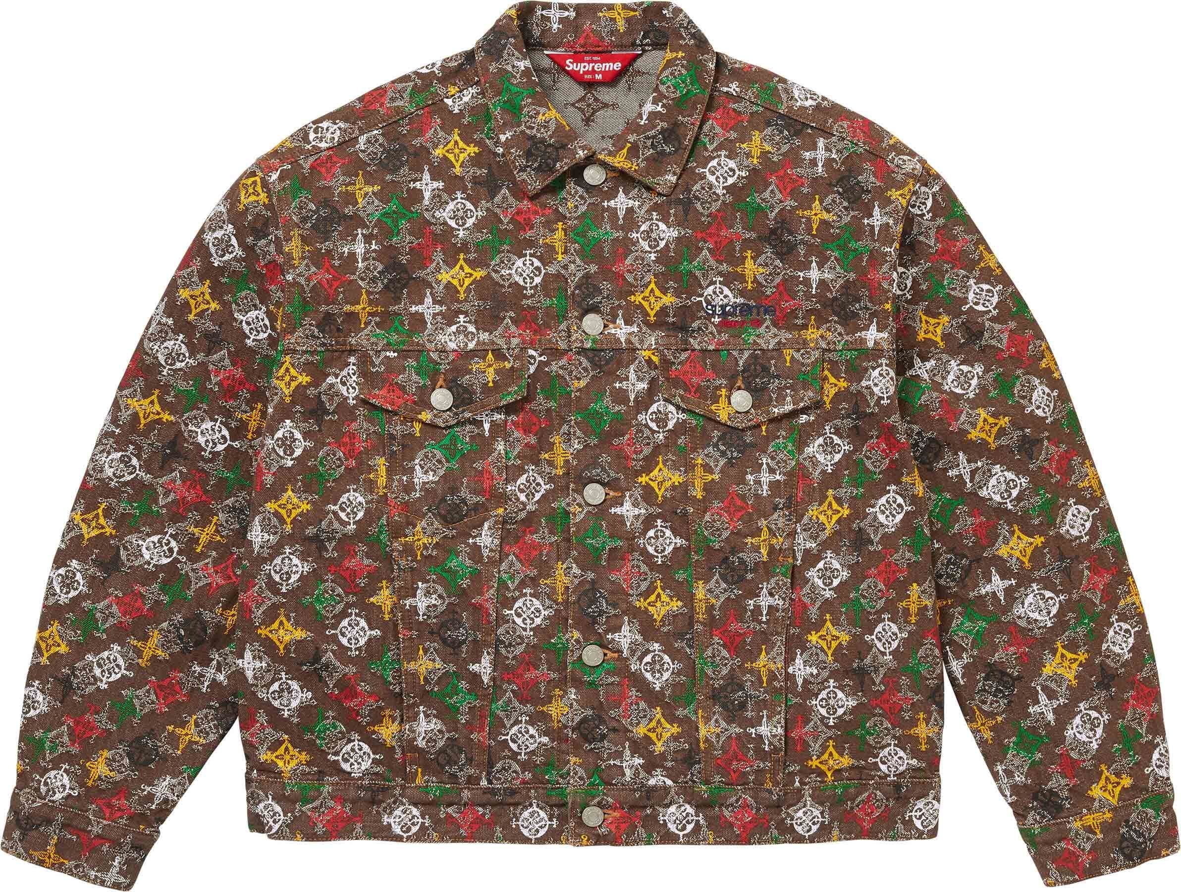 Overprint Jacquard Denim Trucker Jacket view 2
